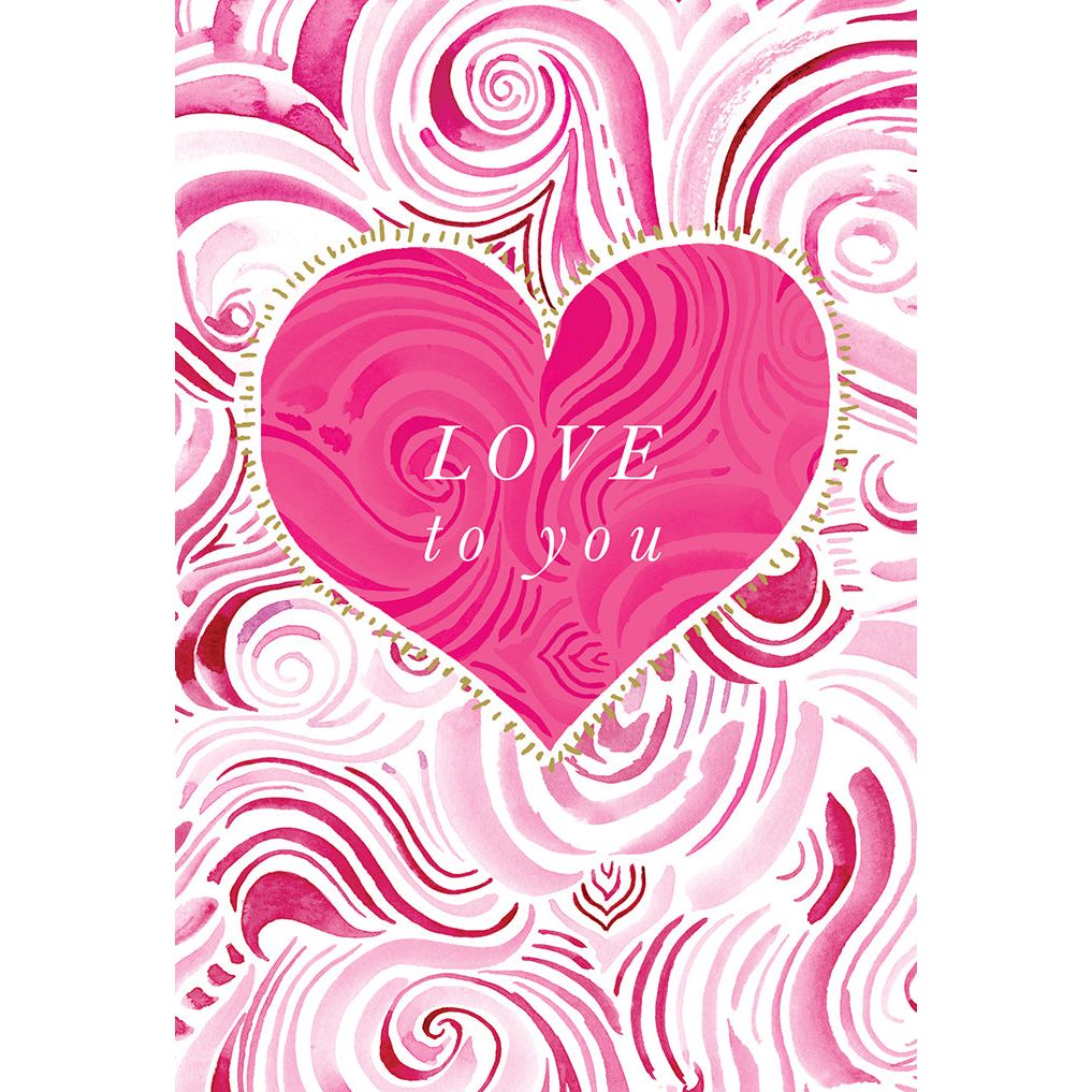 Heart On Swirls Valentine's Day Card